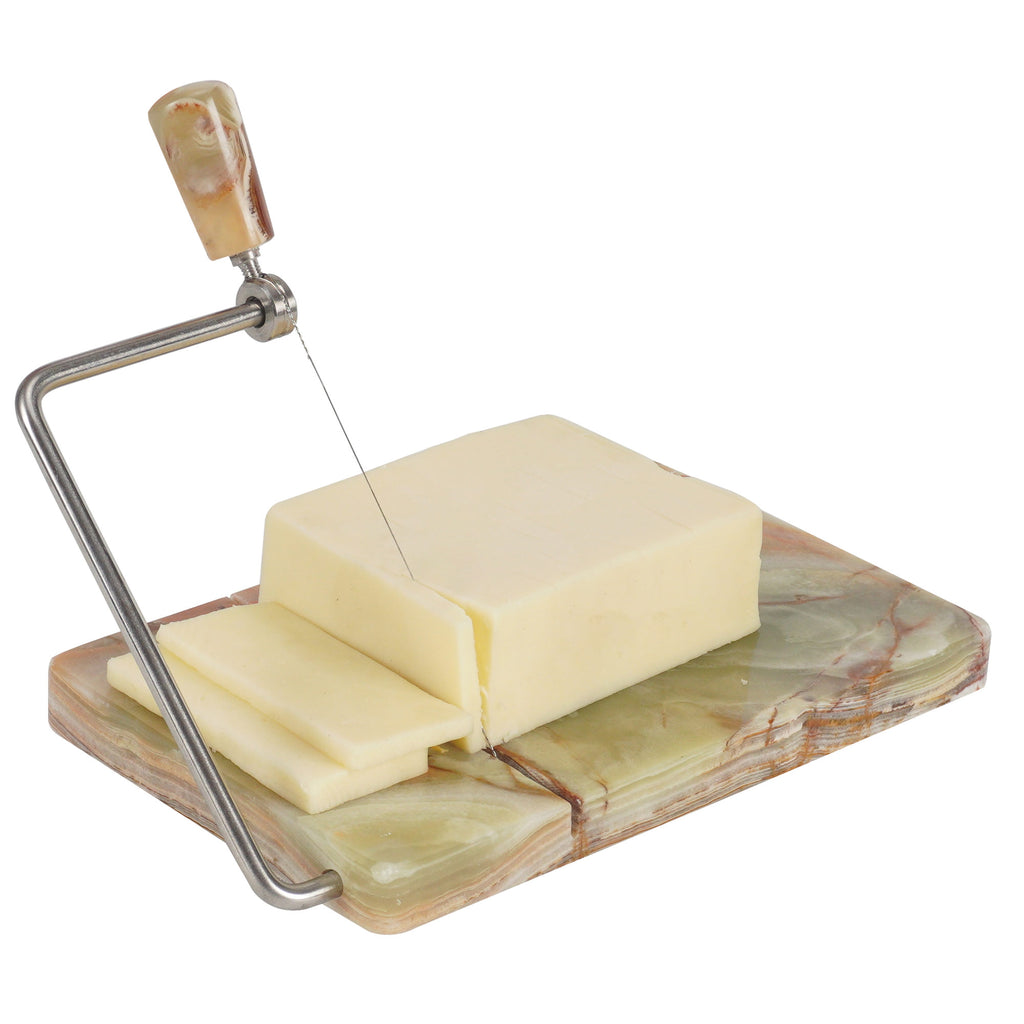 Green Marble Cheese Slicer With Stainless Wire – Marblic