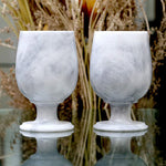 Handmade Marble White Bar Wine Glasses
