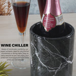 Elegant Black Marble Champagne Wine Chiller