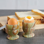 Hand Made Green Marble Egg Cups
