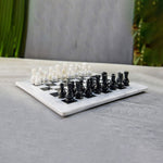 12 Inches Handmade Marble White and Black High Quality Chess Set