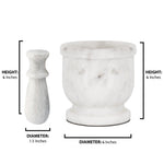 4 Inch Marble White Mortar and Pestle