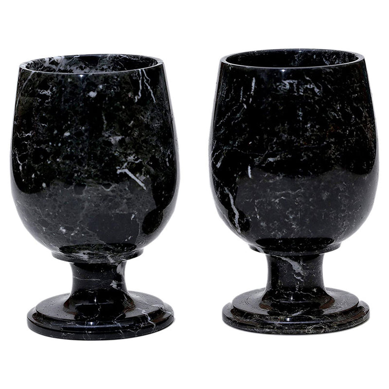 Handmade Black Marble Bar Wine Glasses