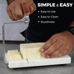 Handmade White Marble Cheese Slicer-Cutting Board with Wire