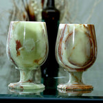Handmade Green Marble Bar Wine Glasses