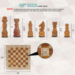 15 Inches Fossil Coral and Dark Brown Marble High Quality Chess Set