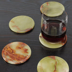 Green Onyx Marble Coaster Set With Holder