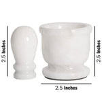 2.5 Inches White Marble Mortar and Pestle