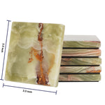 Green Marble Square Coaster Plates