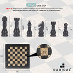 Black and Fossil Coral Handmade 15 Inches High Quality Marble Chess Set