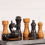 Handmade Black and Golden Marble Chess Board Game Set