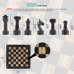 Handmade Black & Multi Green 15 Inches Premium Quality Marble Chess Set