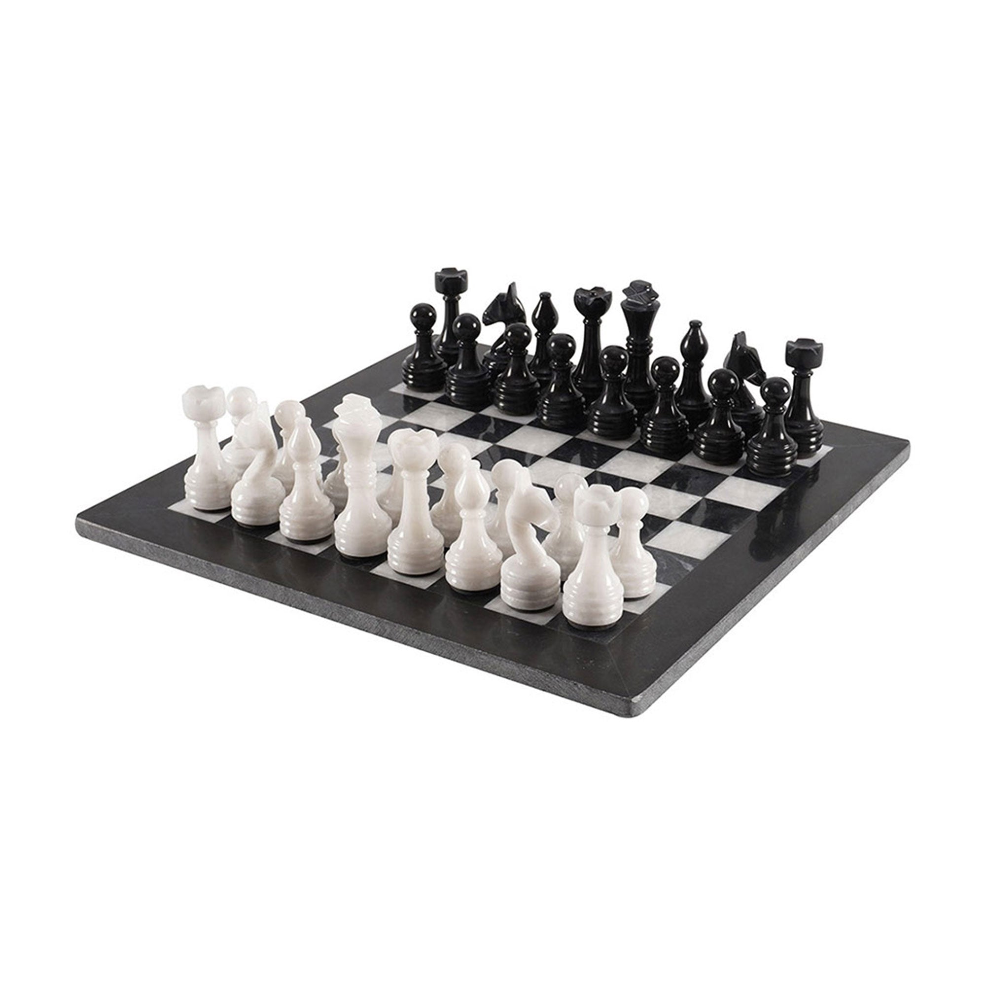 RADICALn Marble Big Board Games Figuras Completas de Xadrez Preto e Branco  - Adequado para 16 - 20 polegadas tabuleiro de xadrez - Antigo 32 Chess  Figures Set - Completamente Mármore Peças