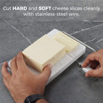 Handmade White Marble Cheese Slicer-Cutting Board with Wire