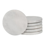 White Marble Round Coaster Plates