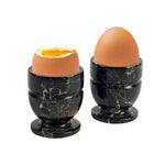 Handmade Black Marble Egg Cups