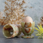 Hand Made Green Marble Egg Cups