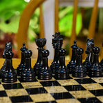 Black and Fossil Coral 12 Inches Premium Quality Marble Chess Set