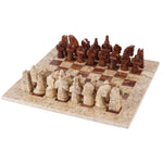 15 Inches Coral and Red Antique Handmade Premium Quality Marble Chess Set