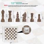 12 Inches White and Gray Oceanic Handmade High Quality Marble Chess Set