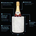 Elegant White Marble Champagne Wine Chiller