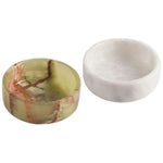 Handmade Green & White Marble Sauce Cups - Dipping Bowl Cup Set